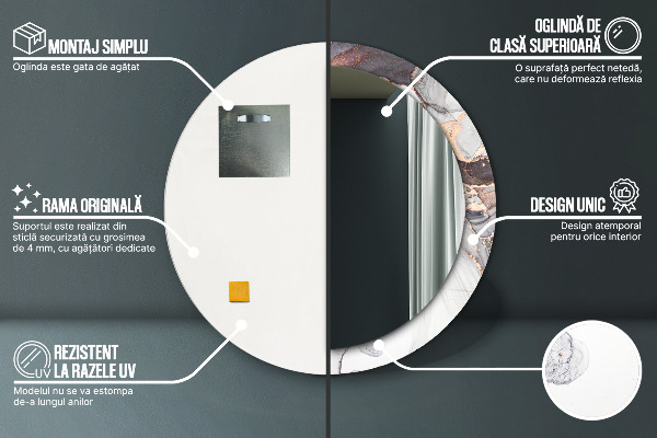 Abstraktná tekutina Okrúhle dekoračné zrkadlo na stenu