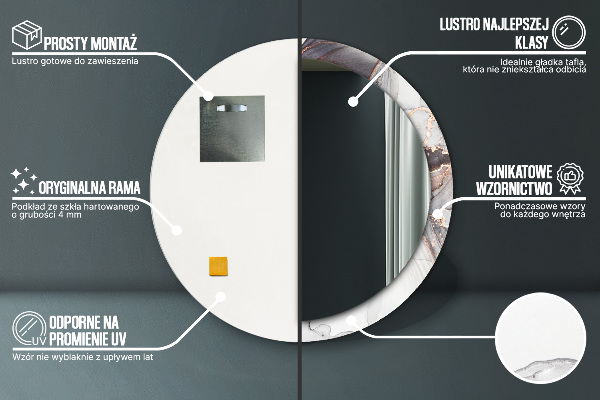 Abstraktná tekutina Okrúhle dekoračné zrkadlo na stenu