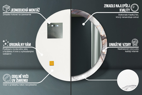 Abstraktná tekutina Okrúhle dekoračné zrkadlo na stenu