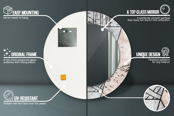 Zima Okrúhle dekoračné zrkadlo na stenu