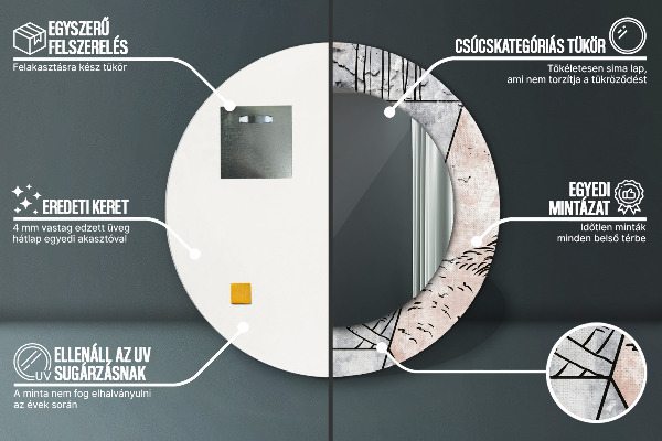 Zima Okrúhle dekoračné zrkadlo na stenu