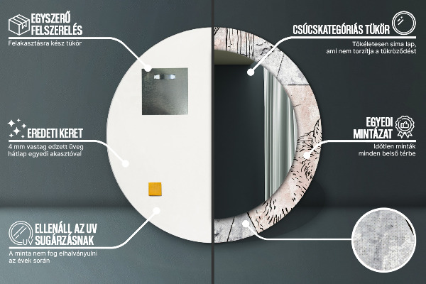 Zima Okrúhle dekoračné zrkadlo na stenu