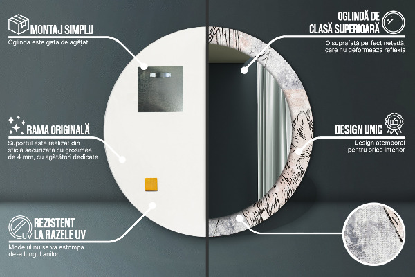 Zima Okrúhle dekoračné zrkadlo na stenu