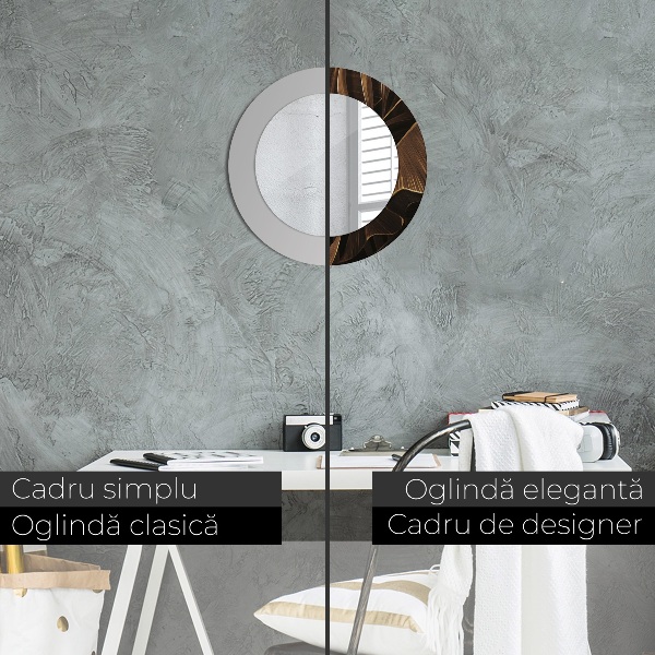 Hnedé banánové listy Okrúhle dekoračné zrkadlo na stenu