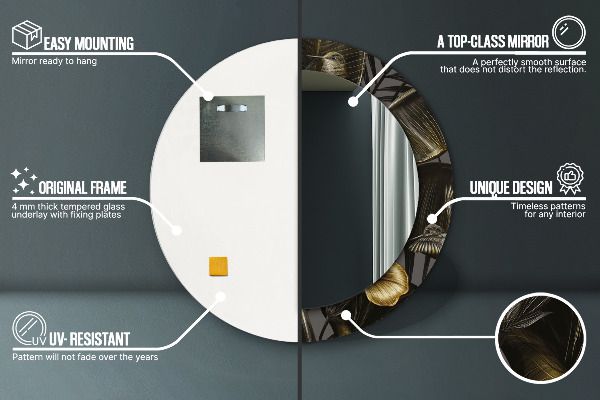 Hibiscus kvety Okrúhle dekoračné zrkadlo