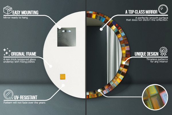 Abstraktný radiálny vzor Okrúhle dekoračné zrkadlo