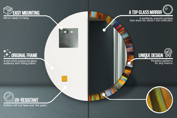 Abstraktný radiálny vzor Okrúhle dekoračné zrkadlo