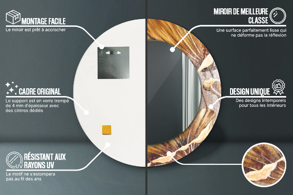 Zlaté listy Okrúhle zrkadlo s motívom