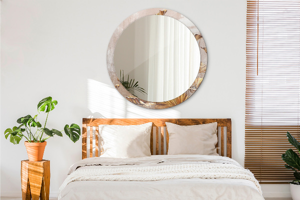 Zlaté listy Okrúhle zrkadlo s motívom