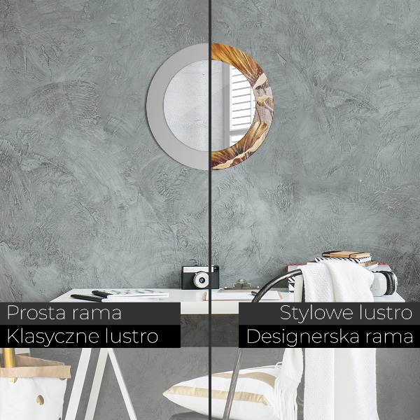 Zlaté listy Okrúhle zrkadlo s motívom