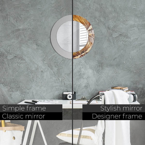 Zlaté listy Okrúhle zrkadlo s motívom