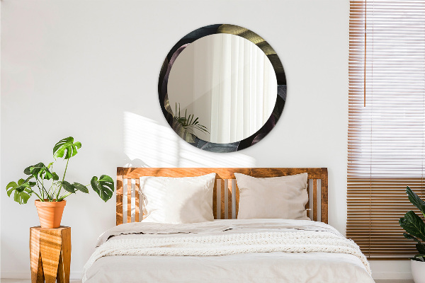 Tmavé tropické listy Okrúhle zrkadlo s motívom