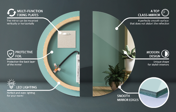 Zrkadlo do kupelne okrúhle s led osvetlením fi 50 cm