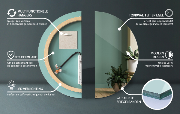 Okrúhle kúpeľňové zrkadlo s osvetlením fi 60 cm