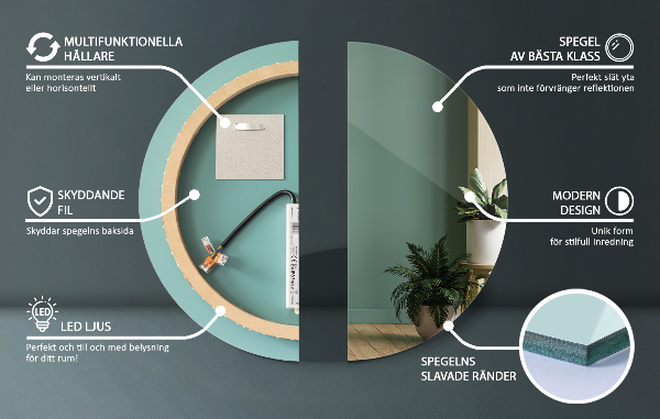 Okrúhle kúpeľňové zrkadlo s osvetlením fi 60 cm