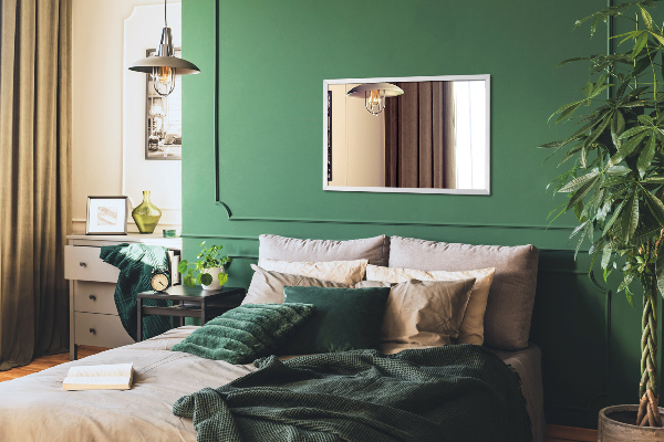 Dizajnové obdĺžnikové zrkadlo do kupelne biely rám 70x50 cm