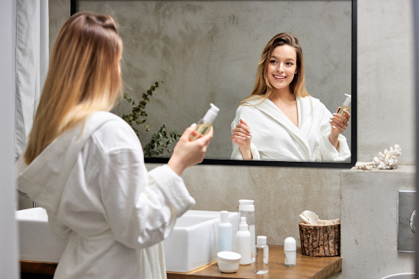 Moderné obdĺžnikové zrkadlo do spálnene čierny rám 60x40 cm