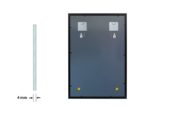 Moderné obdĺžnikové zrkadlo do predsiene čierny rám 80x60 cm