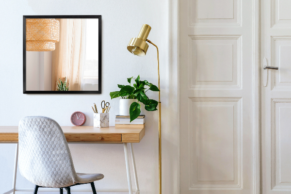 Dizajnové obdĺžnikové obývačkové zrkadlo čierny rám 80x60 cm