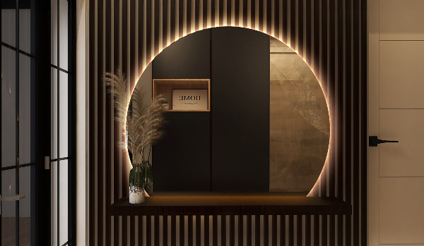 Zrkadlo s vyrezanou stranou s led podsvícením 63x70 cm