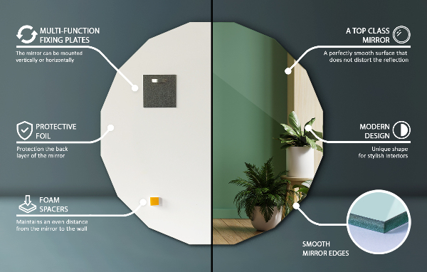 Zrkadlo mnohouholník estetické 80x80 cm