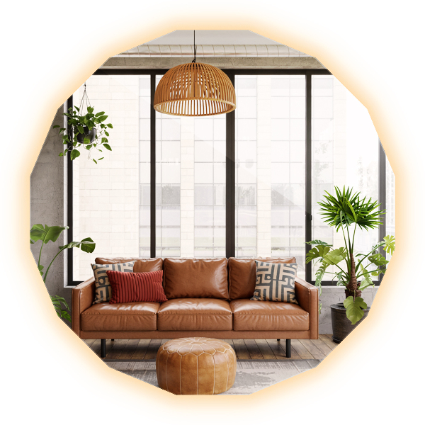 Polygonálne zrkadlo LED 60x60 cm