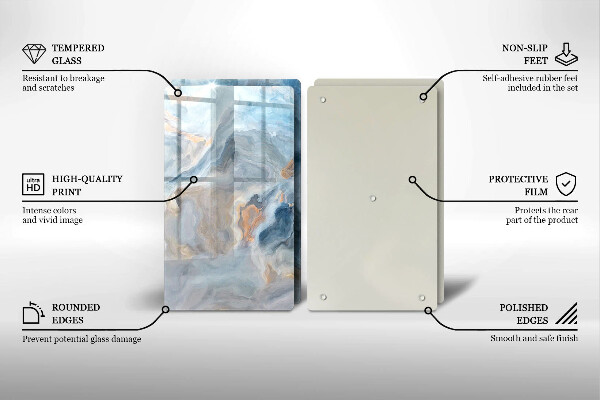 Sklo za varnú dosku Textúra mramoru