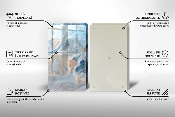 Sklo za varnú dosku Textúra mramoru