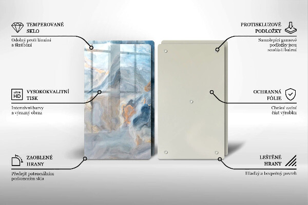 Sklo za varnú dosku Textúra mramoru