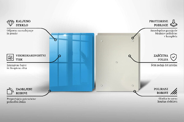 Sklo za varnú dosku Modrá farba