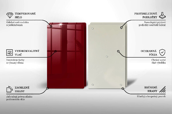 Sklo za varnú dosku Bordová farba