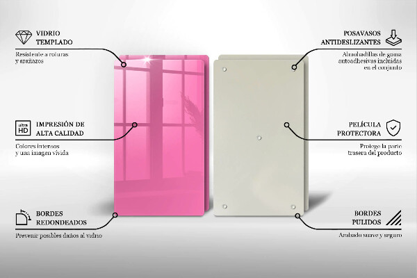 Sklo za varnú dosku Ružová farba