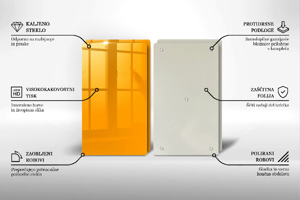 Sklo za varnú dosku Tmavo žltá farba