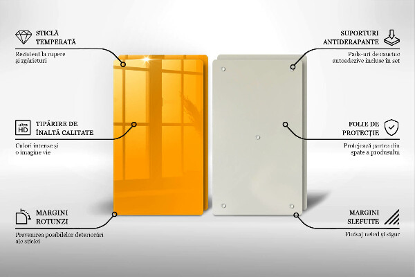 Sklo za varnú dosku Tmavo žltá farba