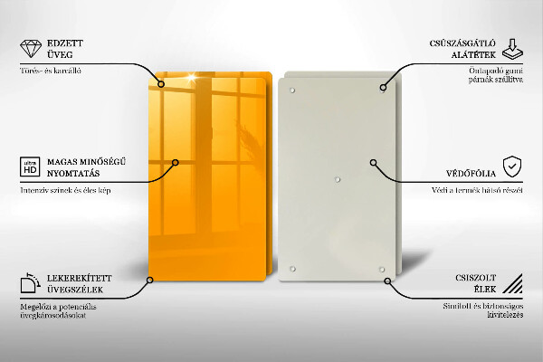 Sklo za varnú dosku Tmavo žltá farba