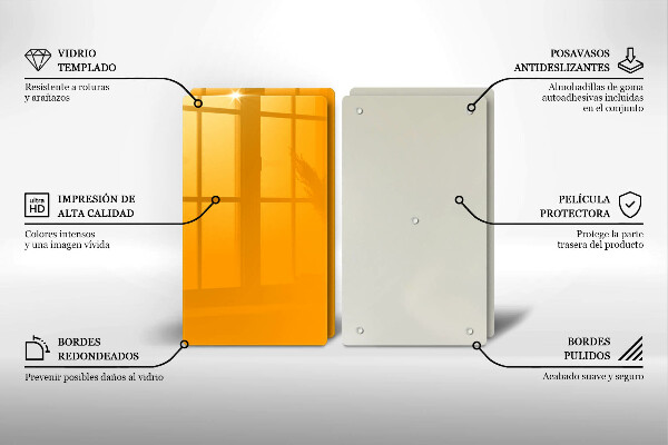 Sklo za varnú dosku Tmavo žltá farba