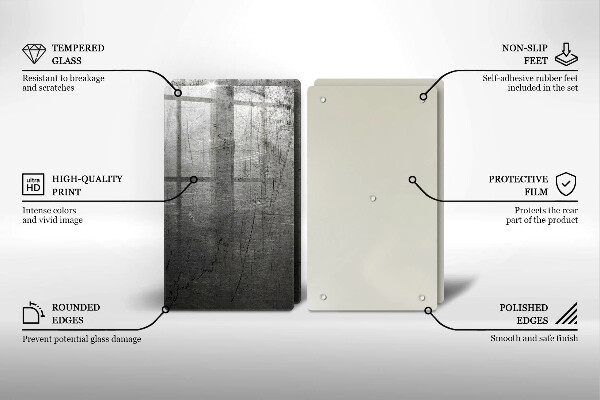 Sklo za varnú dosku Kovová textúra