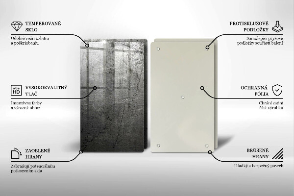 Sklo za varnú dosku Kovová textúra