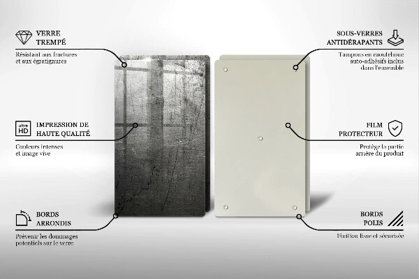 Sklo za varnú dosku Kovová textúra