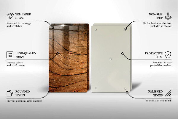 Tvrdené sklo za varnú dosku Textúra drevenej dosky