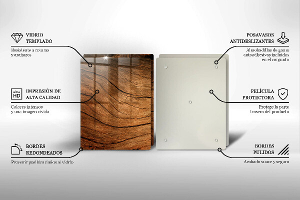 Tvrdené sklo za varnú dosku Textúra drevenej dosky