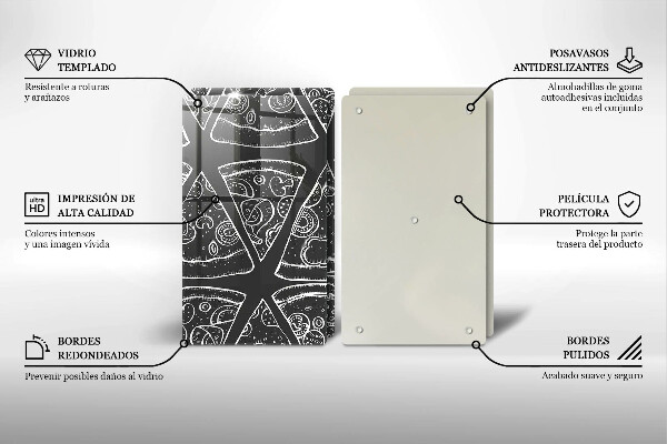 Sklo za varnú dosku Pizza ilustrácie