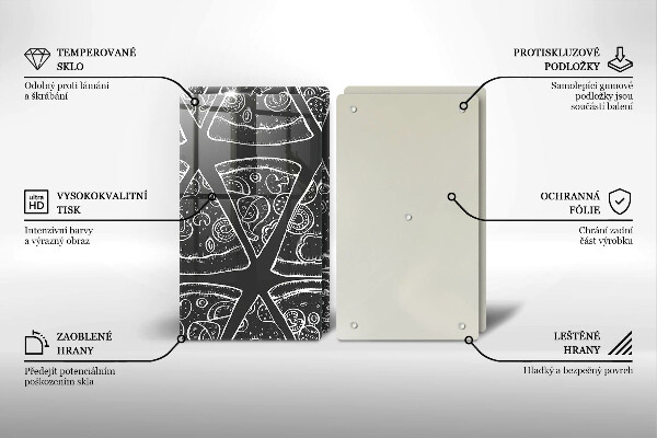 Sklo za varnú dosku Pizza ilustrácie