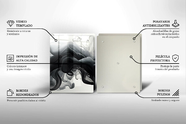 Sklo za varnú dosku Abstrakcia čierneho dymu
