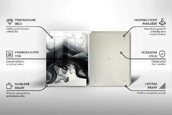 Sklo za varnú dosku Abstrakcia čierneho dymu