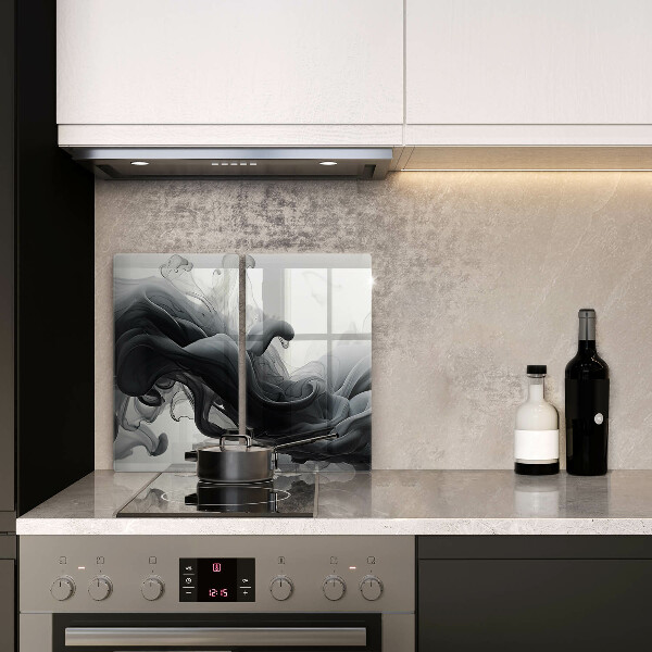 Sklo za varnú dosku Abstrakcia čierneho dymu