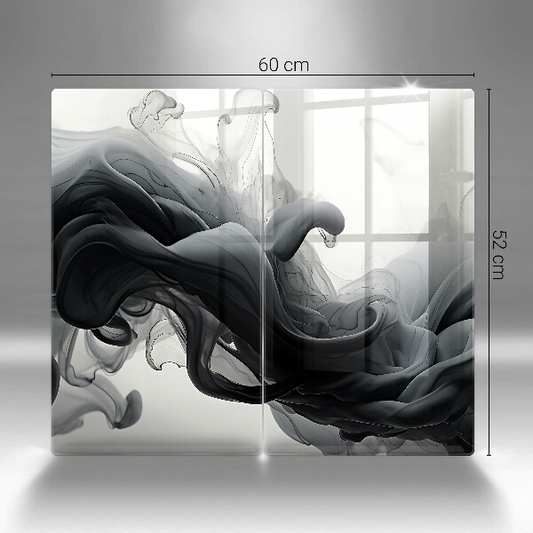Sklo za varnú dosku Abstrakcia čierneho dymu