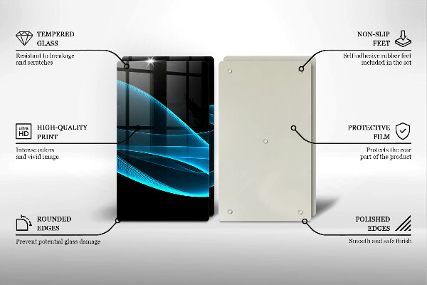 Sklo za varnú dosku Modrá abstrakcia