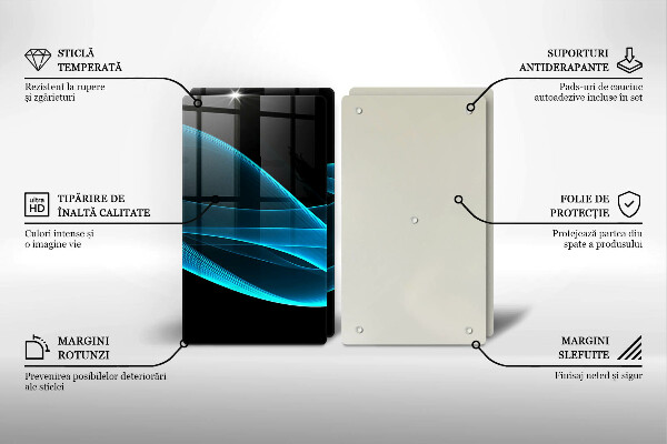 Sklo za varnú dosku Modrá abstrakcia