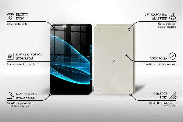 Sklo za varnú dosku Modrá abstrakcia